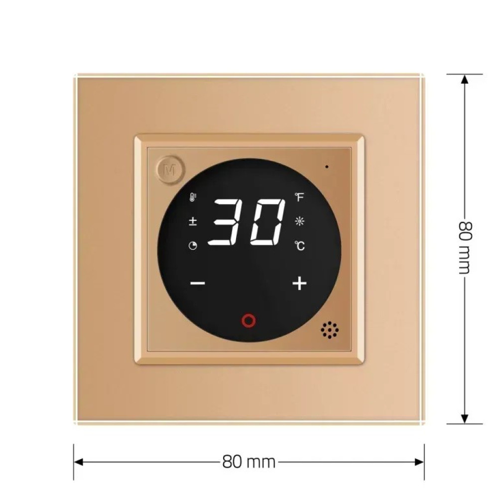 Терморегулятор (термостат) сенсорный программируемый золото LIVOLO со стекляной рамкой VL-C701TM2-13